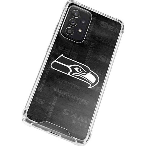 NFL Seattle Seahawks Black & White Galaxy A52 5G Clear Case